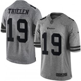 Vikings #19 Adam Thielen Gray Men's Stitched NFL Limited Gridiron Gray Jersey