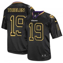 Vikings #19 Adam Thielen Lights Out Black Men's Stitched NFL Elite Jersey