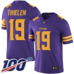 Vikings #19 Adam Thielen Purple Men's Stitched NFL Limited Rush 100th Season Jersey