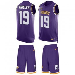 Vikings #19 Adam Thielen Purple Team Color Men's Stitched NFL Limited Tank Top Suit Jersey