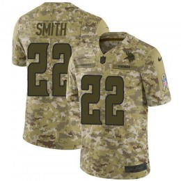 Vikings #22 Harrison Smith Camo Men's Stitched NFL Limited 2018 Salute To Service Jersey