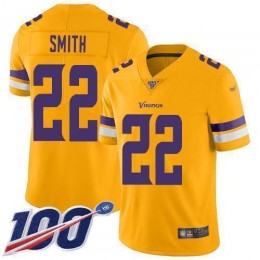 Vikings #22 Harrison Smith Gold Men's Stitched NFL Limited Inverted Legend 100th Season Jersey
