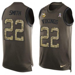 Vikings #22 Harrison Smith Green Men's Stitched NFL Limited Salute To Service Tank Top Jersey