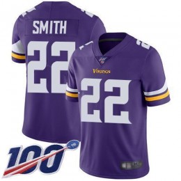 Vikings #22 Harrison Smith Purple Team Color Men's Stitched NFL 100th Season Vapor Limited Jersey