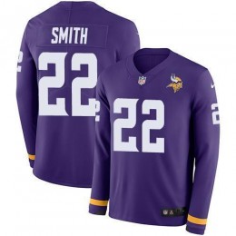 Vikings #22 Harrison Smith Purple Team Color Men's Stitched NFL Limited Therma Long Sleeve Jersey