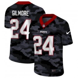 New England New England Patriots #24 Stephon Gilmore Men's 2020 Black CAMO Vapor Untouchable Limited Stitched NFL Jersey