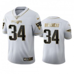 New England New England Patriots #34 Rex Burkhead Men's White Golden Edition Vapor Limited NFL 100 Jersey