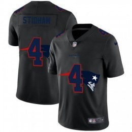 New England New England Patriots #4 Jarrett Stidham Men's Team Logo Dual Overlap Limited NFL Jersey Black Men's