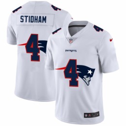 New England New England Patriots #4 Jarrett Stidham White Men's Team Logo Dual Overlap Limited NFL Jersey