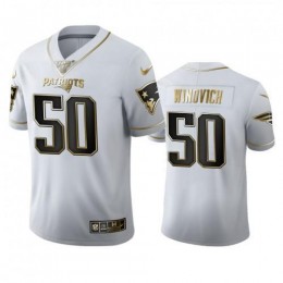 New England New England Patriots #50 Chase Winovich Men's White Golden Edition Vapor Limited NFL 100 Jersey