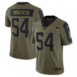 New England New England Patriots #54 Tedy Bruschi Olive 2021 Salute To Service Limited Player Jersey
