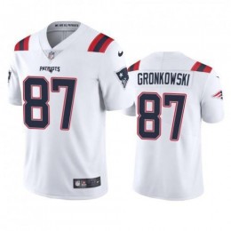 New England New England Patriots #87 Rob Gronkowski Men's White 2020 Vapor Limited Jersey