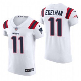 New England Patriots #11 Julian Edelman Men's White Team Color Men's Stitched NFL 2020 Vapor Untouchable Elite Jersey