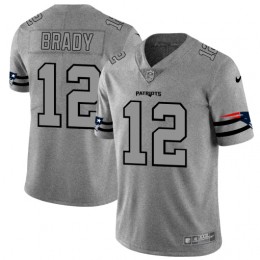 New England Patriots #12 Tom Brady Men's Gray Gridiron II Vapor Untouchable Limited NFL Jersey