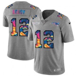 New England Patriots #12 Tom Brady Men's Multi-Color 2020 NFL Crucial Catch NFL Jersey Greyheather