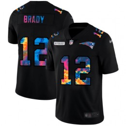 New England Patriots #12 Tom Brady Men's Multi-Color Black 2020 NFL Crucial Catch Vapor Untouchable Limited Jersey