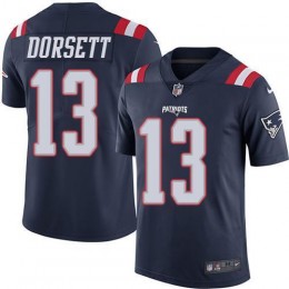 New England Patriots #13 Phillip Dorsett Navy Blue Men's Stitched NFL Limited Rush Jersey