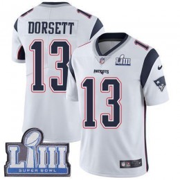 New England Patriots #13 Phillip Dorsett White Super Bowl LIII Bound Men's Stitched NFL Vapor Untouchable Limited Jersey