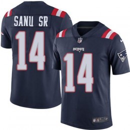 New England Patriots #14 Mohamed Sanu Sr Navy Blue Men's Stitched NFL Limited Rush Jersey