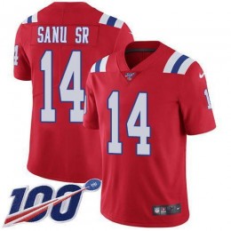 New England Patriots #14 Mohamed Sanu Sr Red Alternate Men's Stitched NFL 100th Season Vapor Limited Jersey