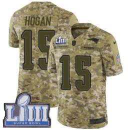 New England Patriots #15 Chris Hogan Camo Super Bowl LIII Bound Men's Stitched NFL Limited 2018 Salute To Service Jersey