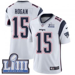 New England Patriots #15 Chris Hogan White Super Bowl LIII Bound Men's Stitched NFL Vapor Untouchable Limited Jersey