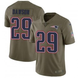 New England Patriots #29 Duke Dawson Olive Men's Stitched NFL Limited 2017 Salute To Service Jersey