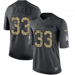 New England Patriots #33 Kevin Faulk Black Men's Stitched NFL Limited 2016 Salute To Service Jersey