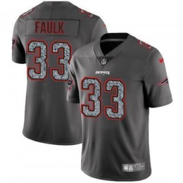 New England Patriots #33 Kevin Faulk Gray Static Men's Stitched NFL Vapor Untouchable Limited Jersey