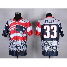 New England Patriots #33 Kevin Faulk Navy Blue Men's Stitched NFL Elite Noble Fashion Jersey