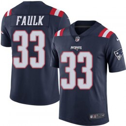New England Patriots #33 Kevin Faulk Navy Blue Men's Stitched NFL Limited Rush Jersey