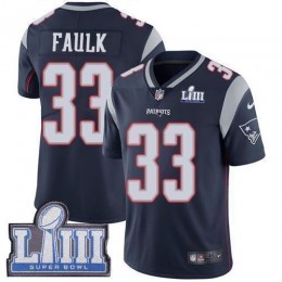 New England Patriots #33 Kevin Faulk Navy Blue Team Color Super Bowl LIII Bound Men's Stitched NFL Vapor Untouchable Limited Jersey