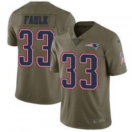 New England Patriots #33 Kevin Faulk Olive Men's Stitched NFL Limited 2017 Salute To Service Jersey
