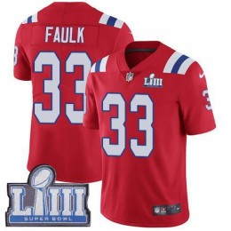 New England Patriots #33 Kevin Faulk Red Alternate Super Bowl LIII Bound Men's Stitched NFL Vapor Untouchable Limited Jersey