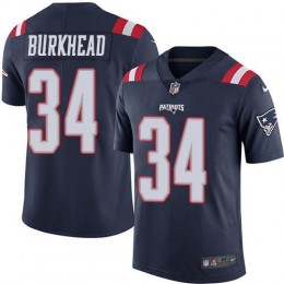 New England Patriots #34 Rex Burkhead Navy Blue Men's Stitched NFL Limited Rush Jersey