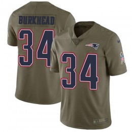 New England Patriots #34 Rex Burkhead Olive Men's Stitched NFL Limited 2017 Salute To Service Jersey