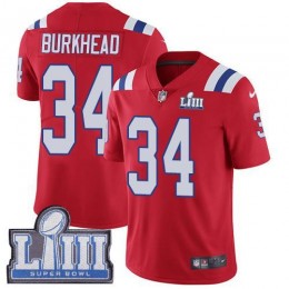 New England Patriots #34 Rex Burkhead Red Alternate Super Bowl LIII Bound Men's Stitched NFL Vapor Untouchable Limited Jersey