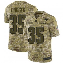 New England Patriots #35 Kyle Dugger Camo Men's Stitched NFL Limited 2018 Salute To Service Jersey