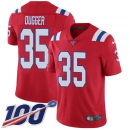 New England Patriots #35 Kyle Dugger Red Alternate Men's Stitched NFL 100th Season Vapor Untouchable Limited Jersey