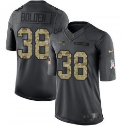 New England Patriots #38 Brandon Bolden Black Men's Stitched NFL Limited 2016 Salute To Service Jersey