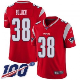 New England Patriots #38 Brandon Bolden Red Men's Stitched NFL Limited Inverted Legend 100th Season Jersey