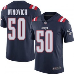 New England Patriots #50 Chase Winovich Navy Blue Men's Stitched NFL Limited Rush Jersey