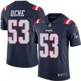 New England Patriots #53 Josh Uche Navy Blue Men's Stitched NFL Limited Rush Jersey