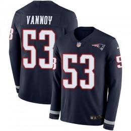 New England Patriots #53 Kyle Van Noy Navy Blue Team Color Men's Stitched NFL Limited Therma Long Sleeve Jersey