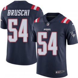 New England Patriots #54 Tedy Bruschi Navy Blue Men's Stitched NFL Limited Rush Jersey
