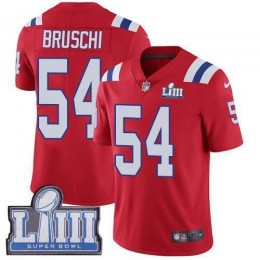 New England Patriots #54 Tedy Bruschi Red Alternate Super Bowl LIII Bound Men's Stitched NFL Vapor Untouchable Limited Jersey