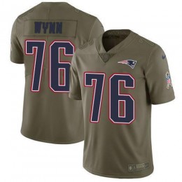 New England Patriots #76 Isaiah Wynn Olive Men's Stitched NFL Limited 2017 Salute To Service Jersey