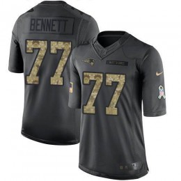 New England Patriots #77 Michael Bennett Black Men's Stitched NFL Limited 2016 Salute To Service Jersey