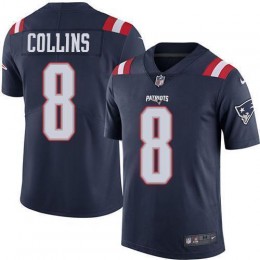 New England Patriots #8 Jamie Collins Sr Navy Blue Men's Stitched NFL Limited Rush Jersey