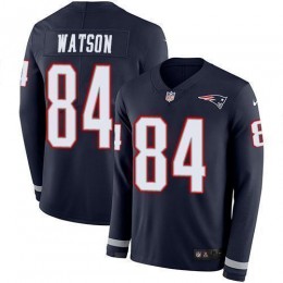 New England Patriots #84 Benjamin Watson Navy Blue Team Color Men's Stitched NFL Limited Therma Long Sleeve Jersey